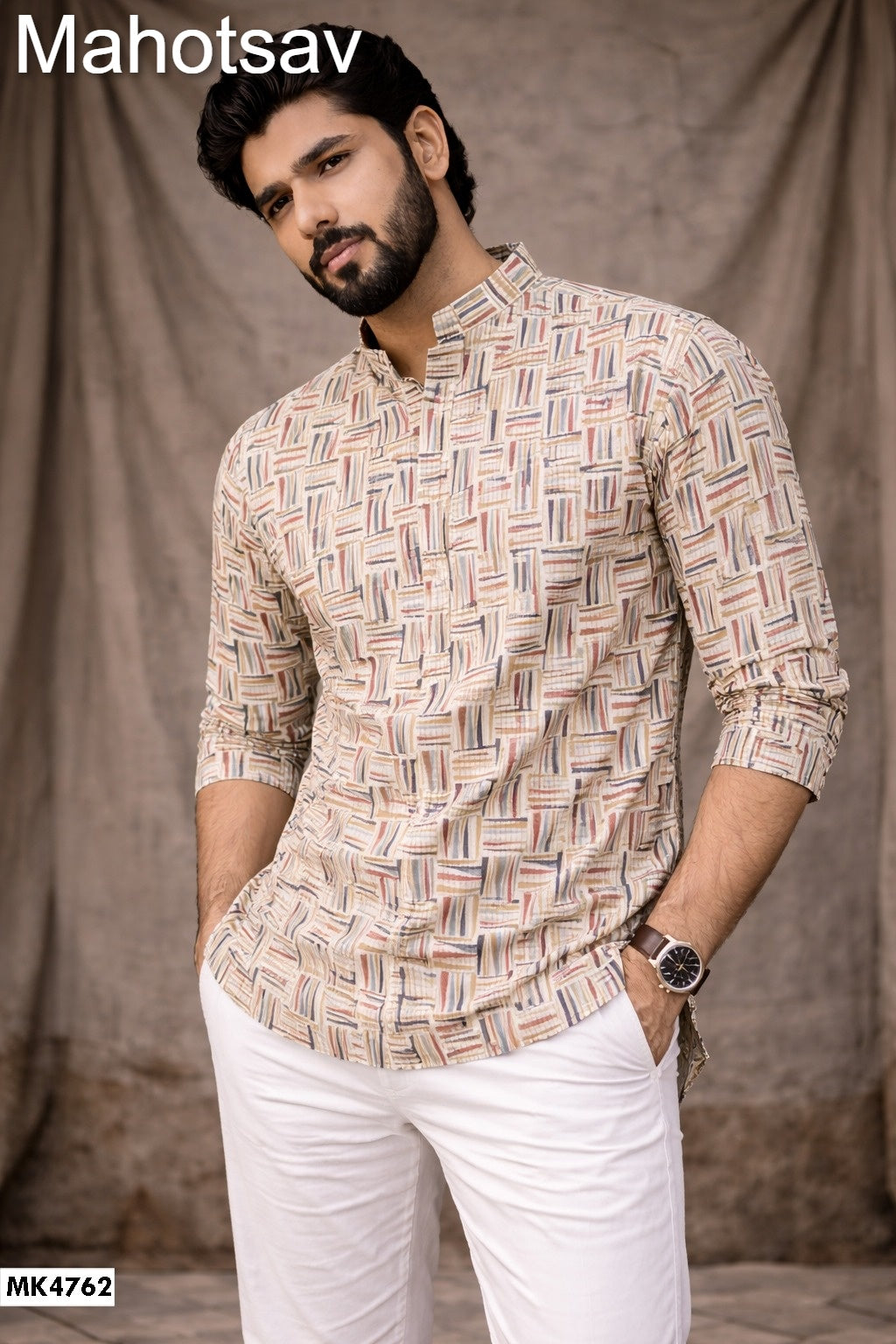 Mk4762 Vol 2 Mahotsav Viscose Mens Short Kurta