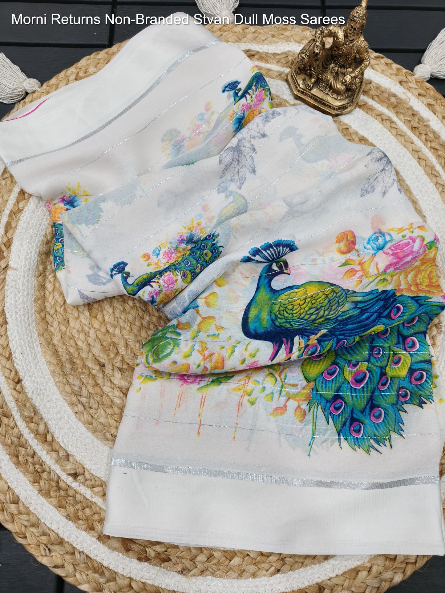 Morni Returns Non-Branded Stvan Dull Moss Sarees