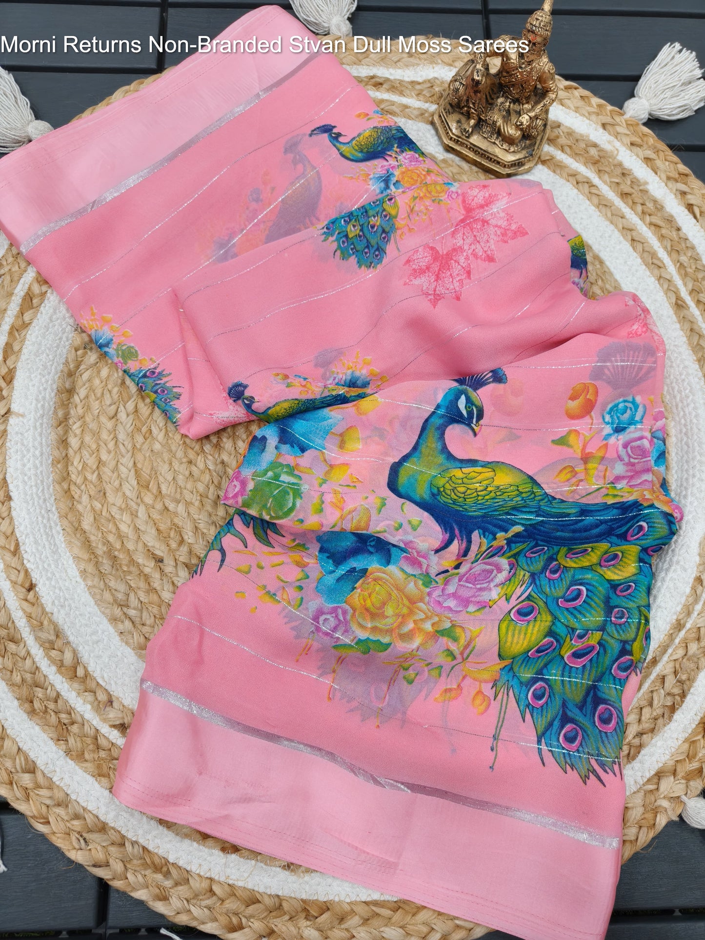 Morni Returns Non-Branded Stvan Dull Moss Sarees