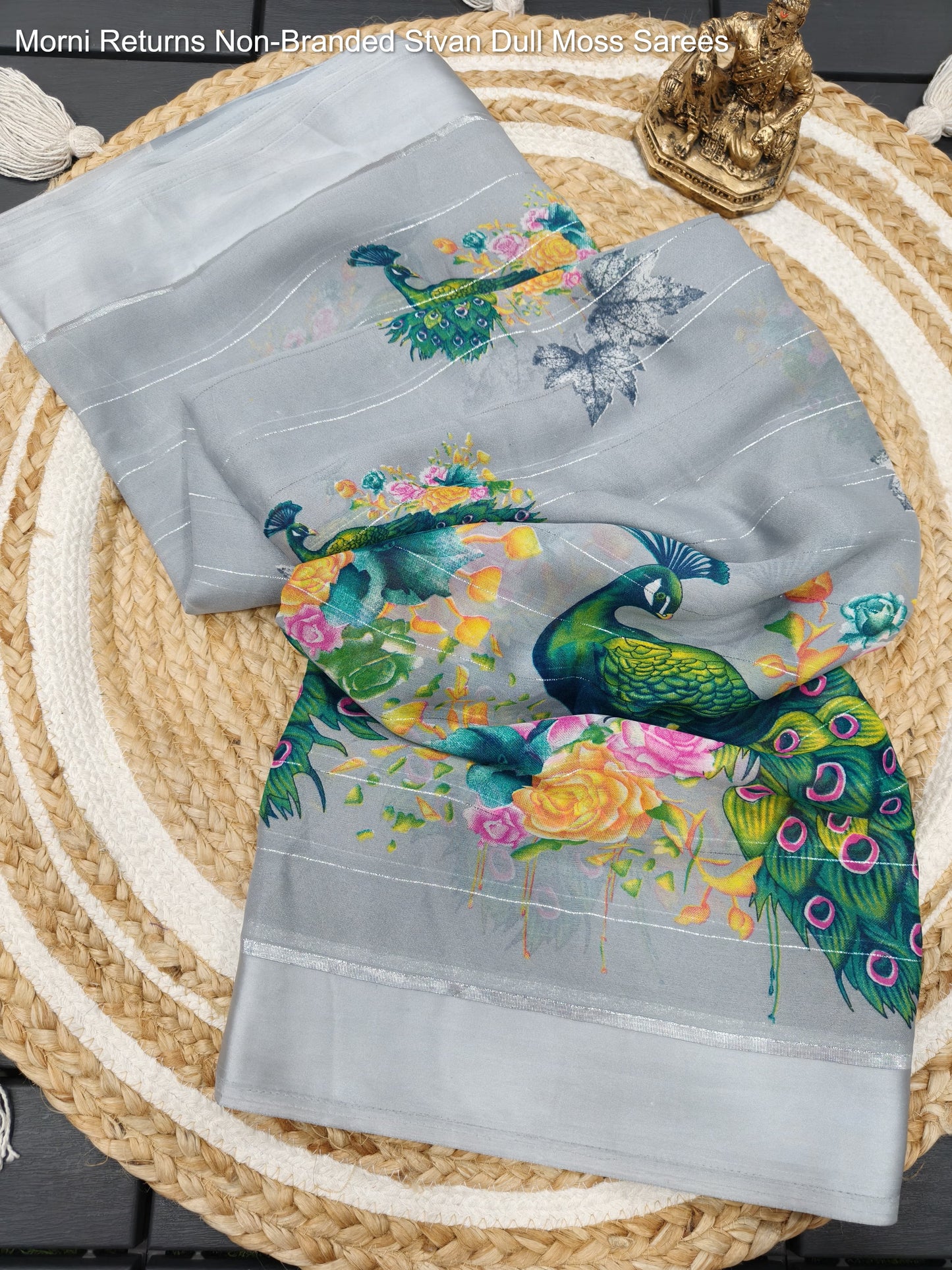 Morni Returns Non-Branded Stvan Dull Moss Sarees