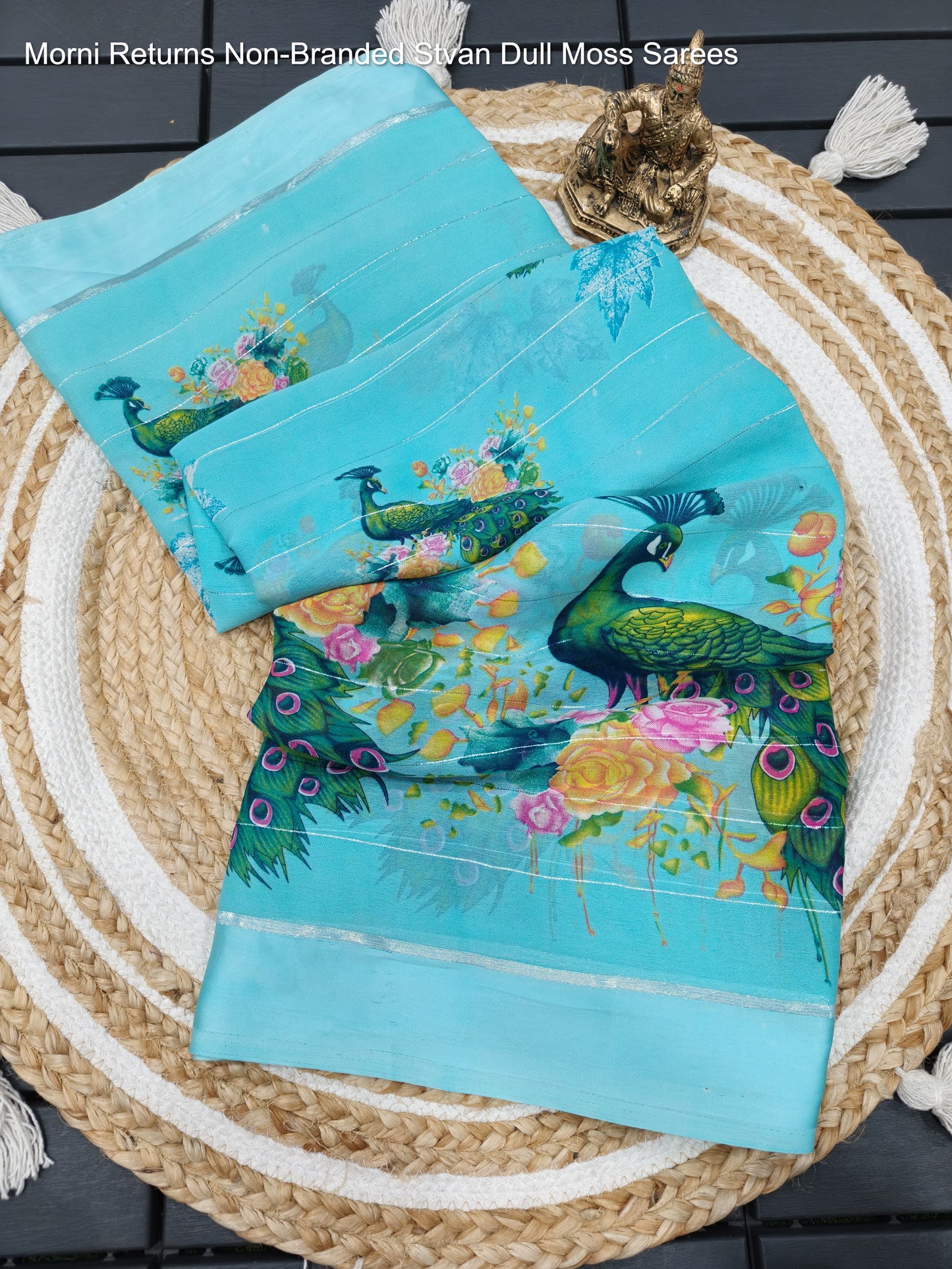 Morni Returns Non-Branded Stvan Dull Moss Sarees