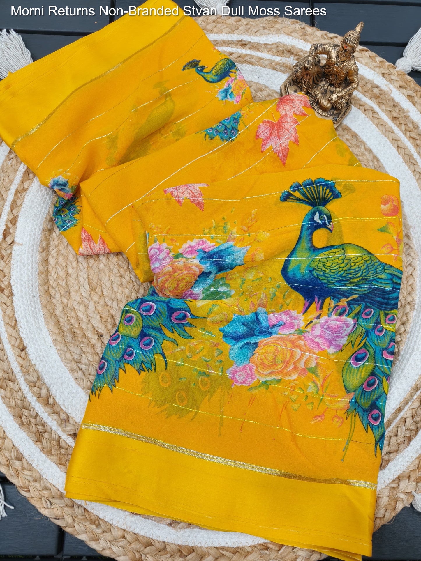Morni Returns Non-Branded Stvan Dull Moss Sarees