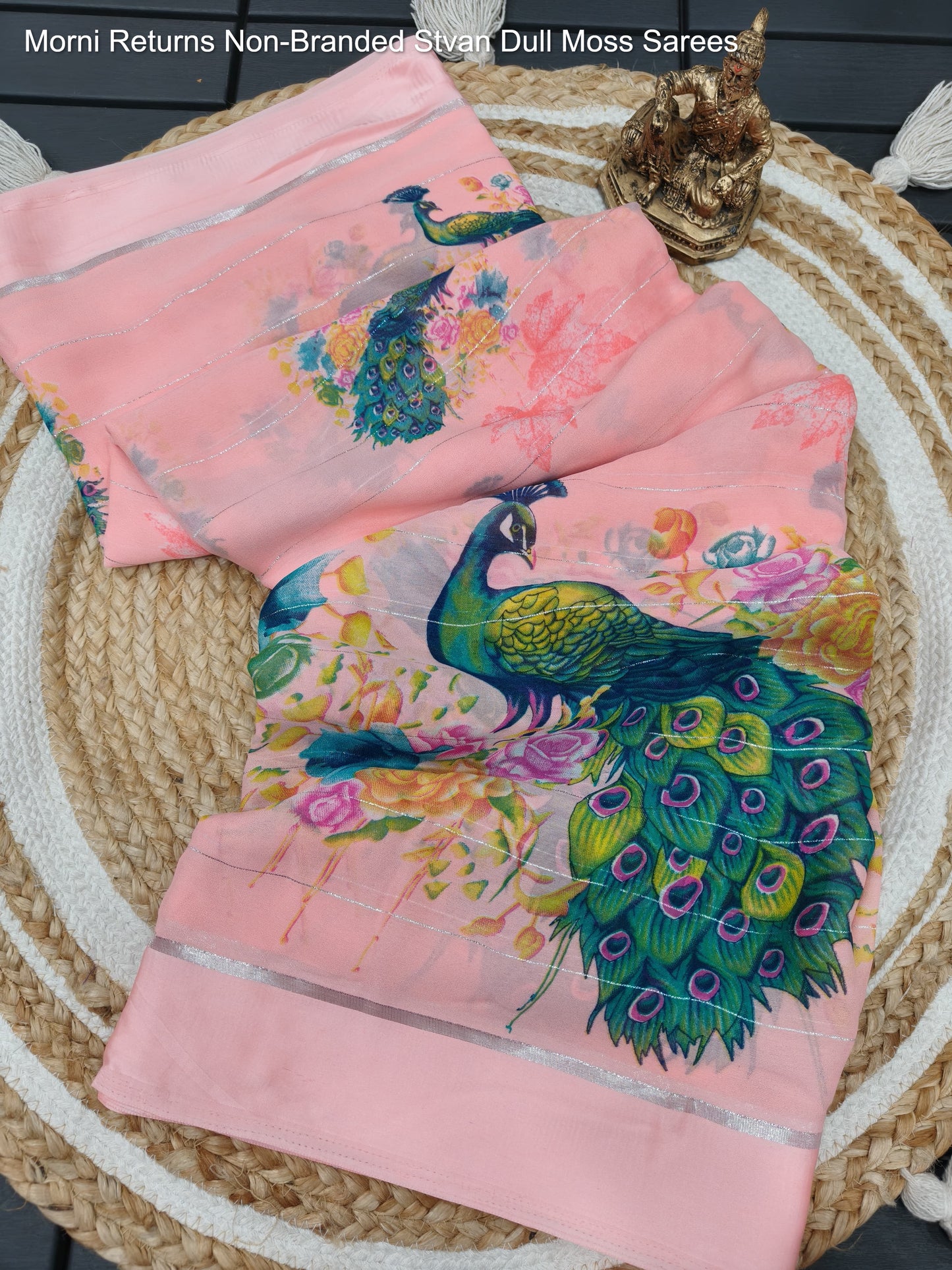 Morni Returns Non-Branded Stvan Dull Moss Sarees