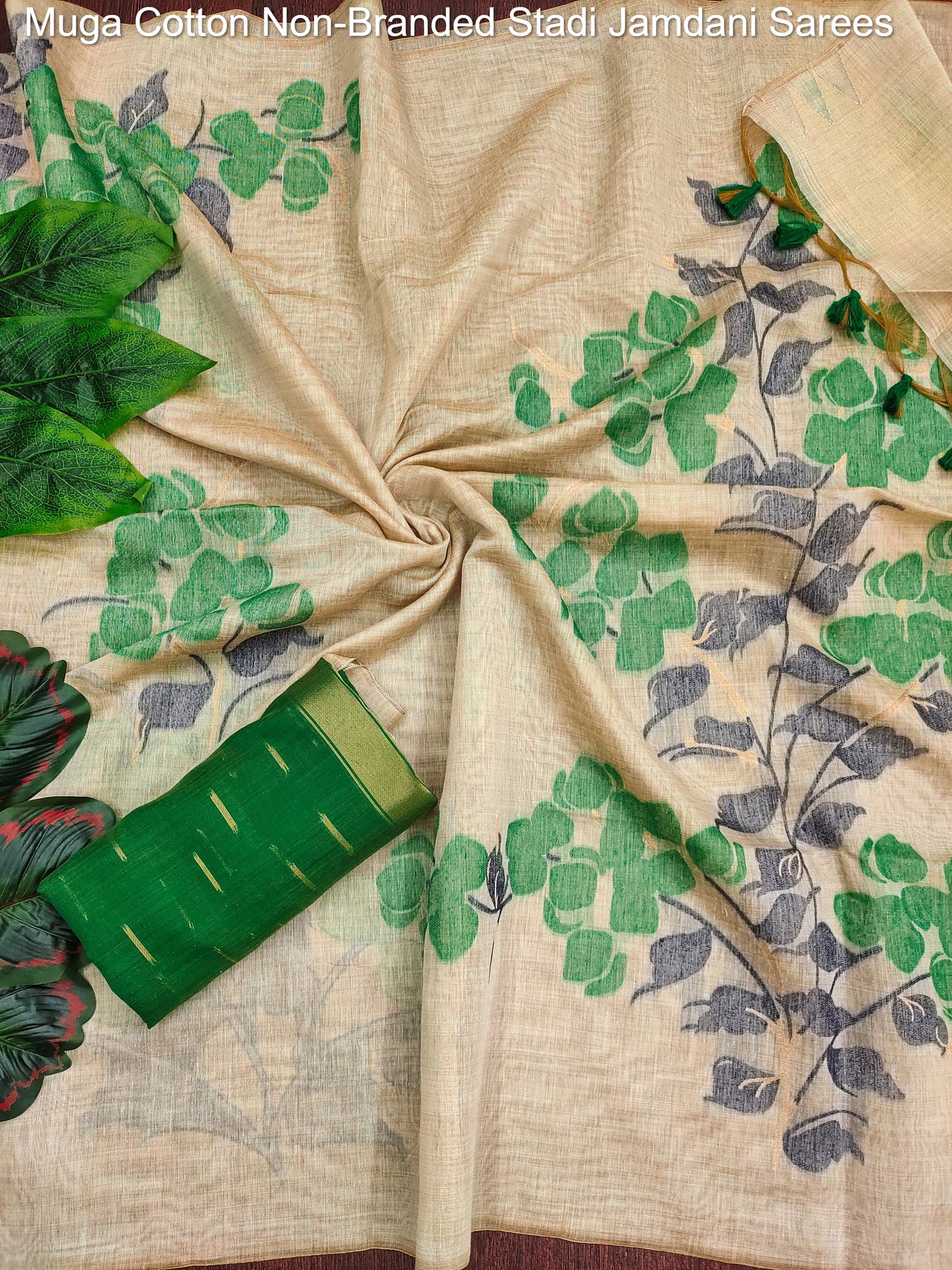 Muga Cotton Non-Branded Stadi Jamdani Sarees