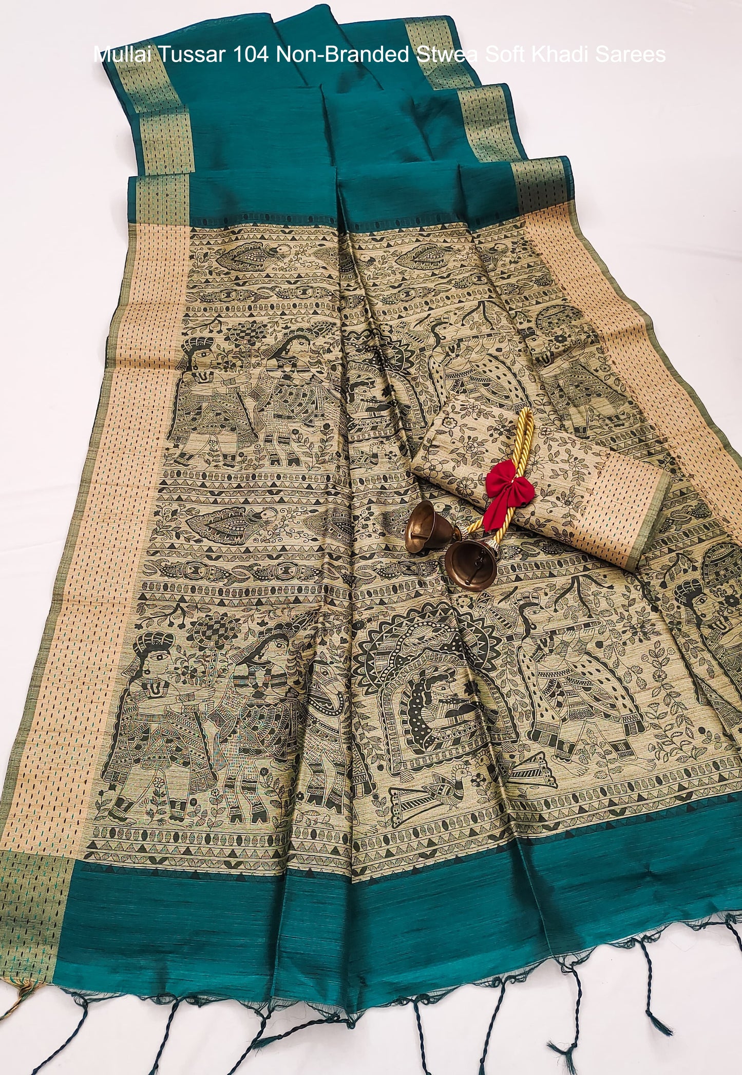 Mullai Tussar 104 Non-Branded Stwea Soft Khadi Sarees