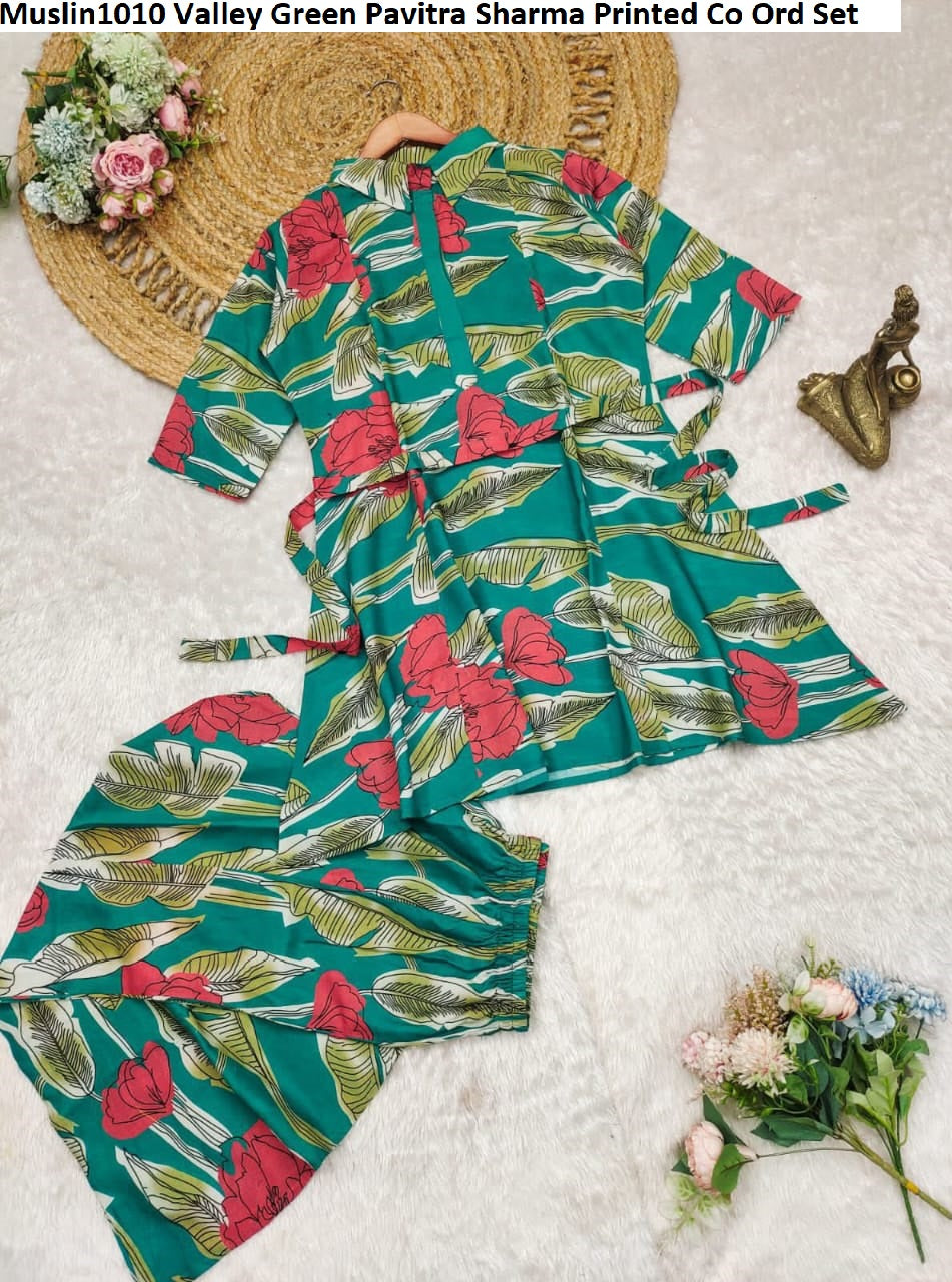 Muslin1010 Valley Green Pavitra Sharma Printed Co Ord Set