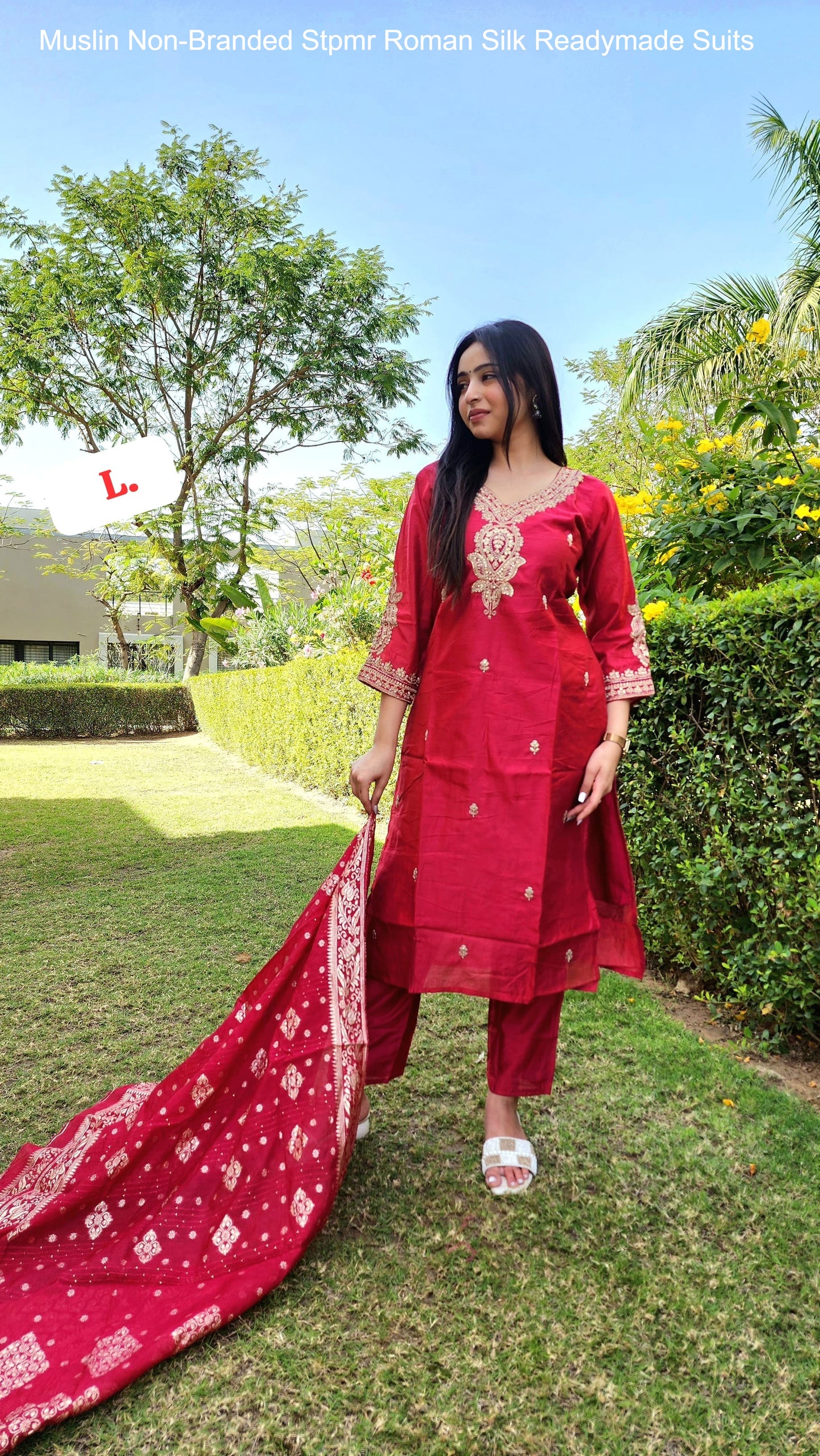 Muslin Non-Branded Stpmr Roman Silk Readymade Suits