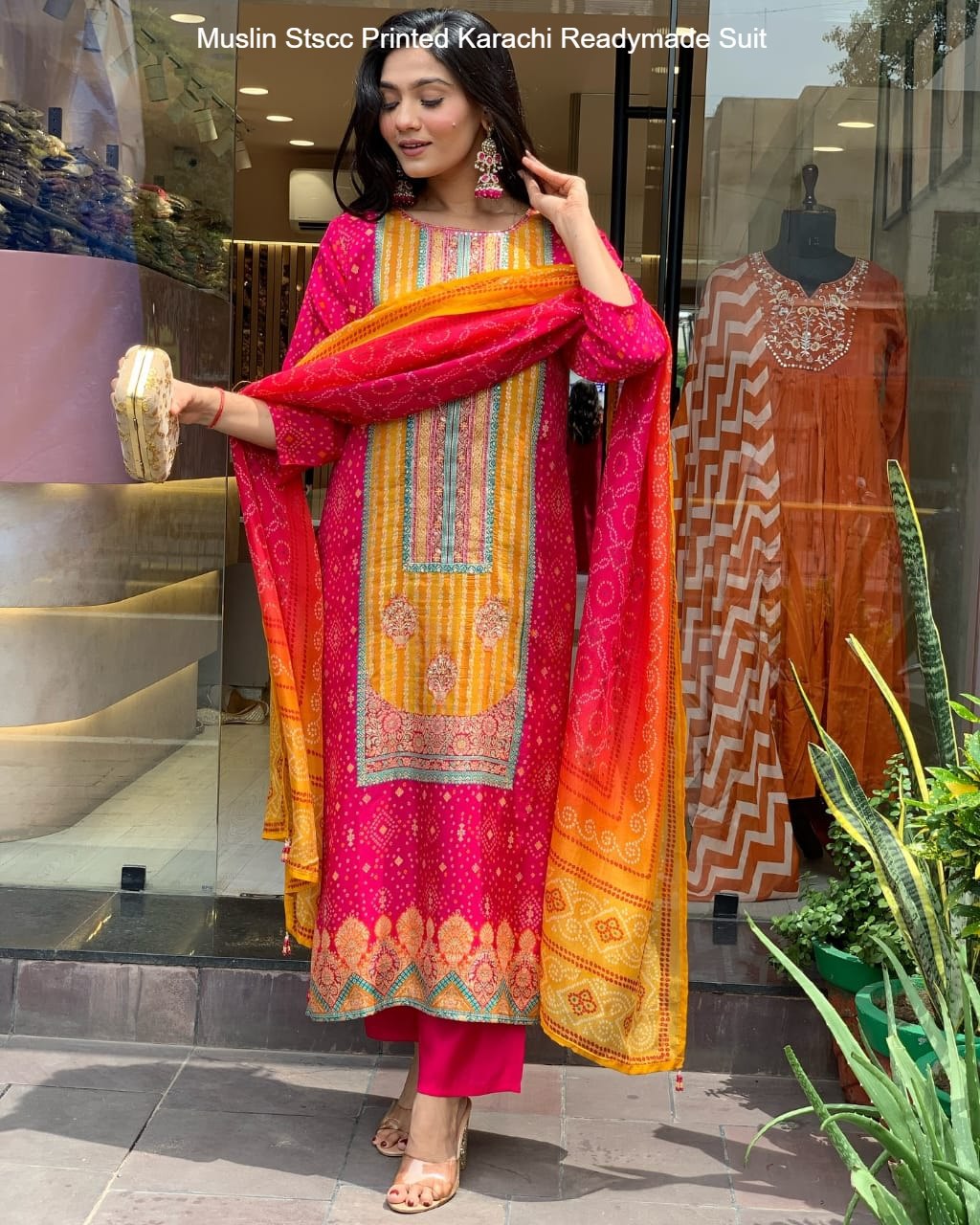 Muslin Stscc Printed Karachi Readymade Suit