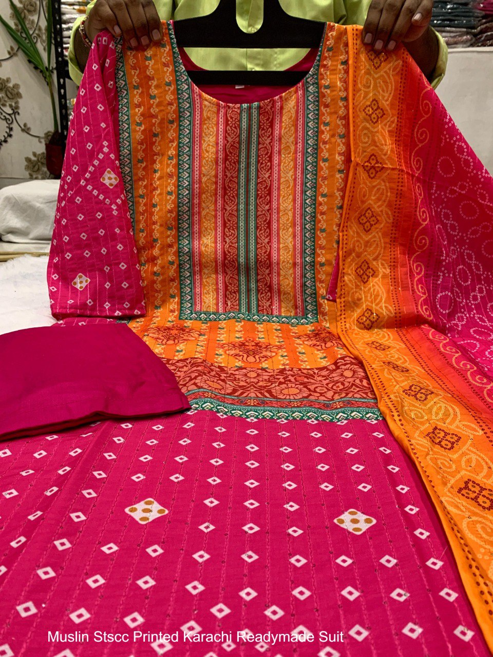 Muslin Stscc Printed Karachi Readymade Suit
