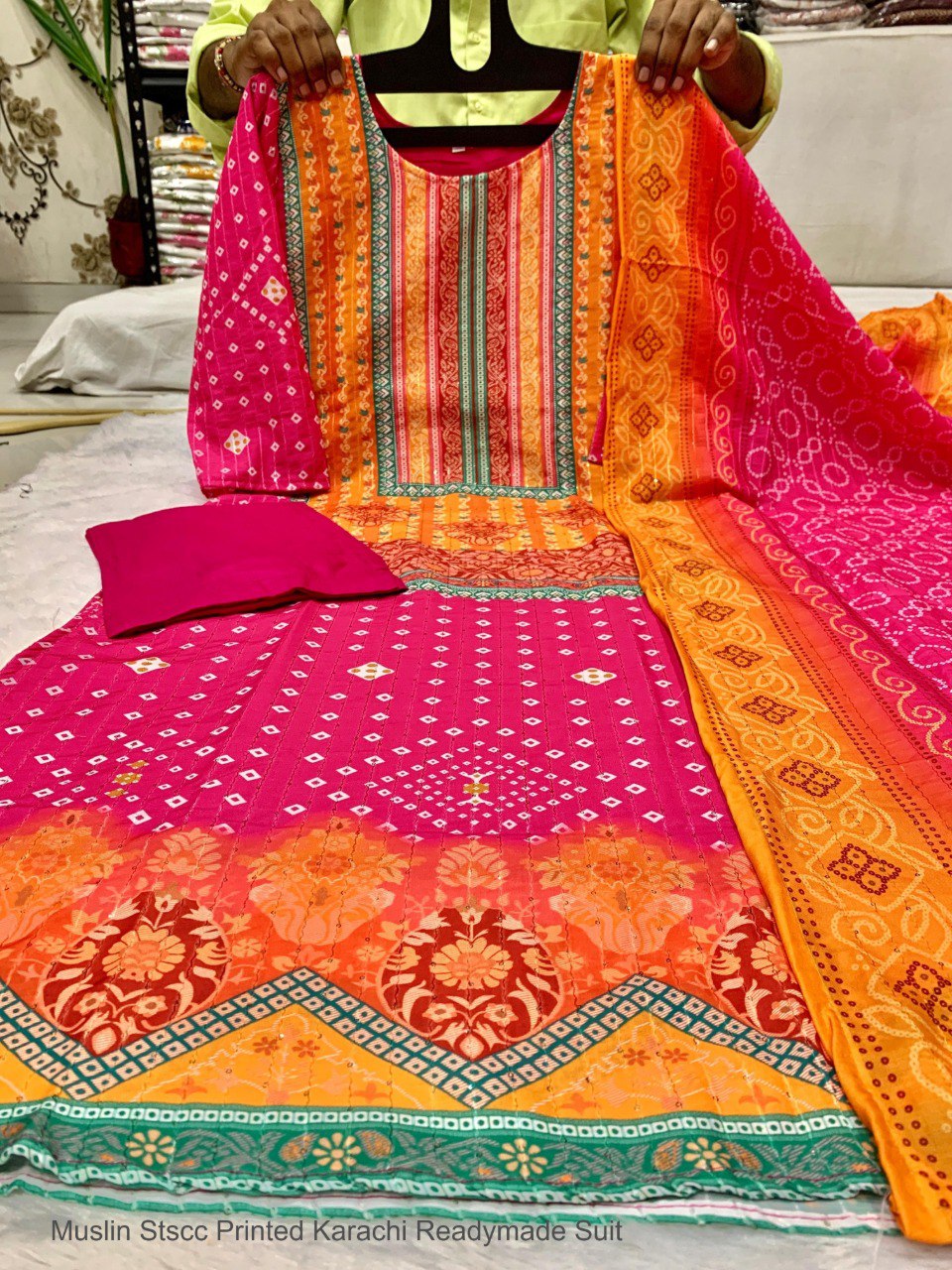 Muslin Stscc Printed Karachi Readymade Suit