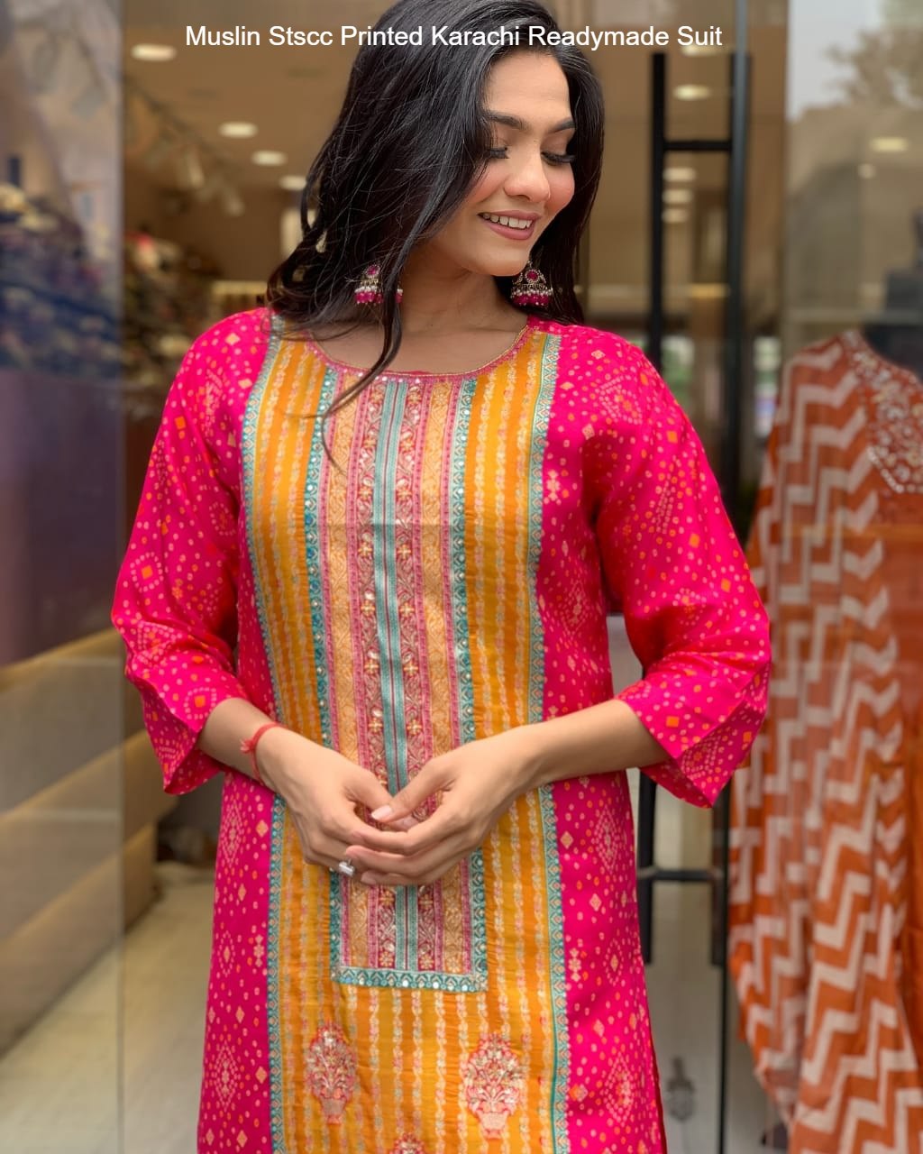 Muslin Stscc Printed Karachi Readymade Suit