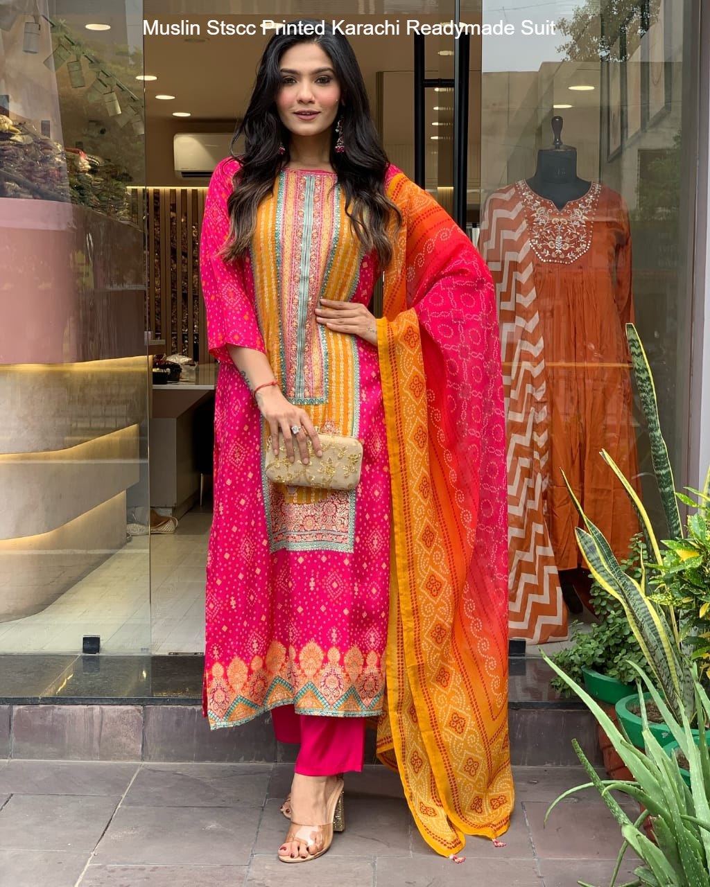 Muslin Stscc Printed Karachi Readymade Suit
