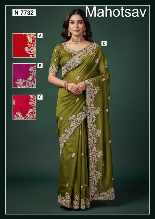 N7732 Rishita Vol 02 Mahotsav Organza Silk Sarees