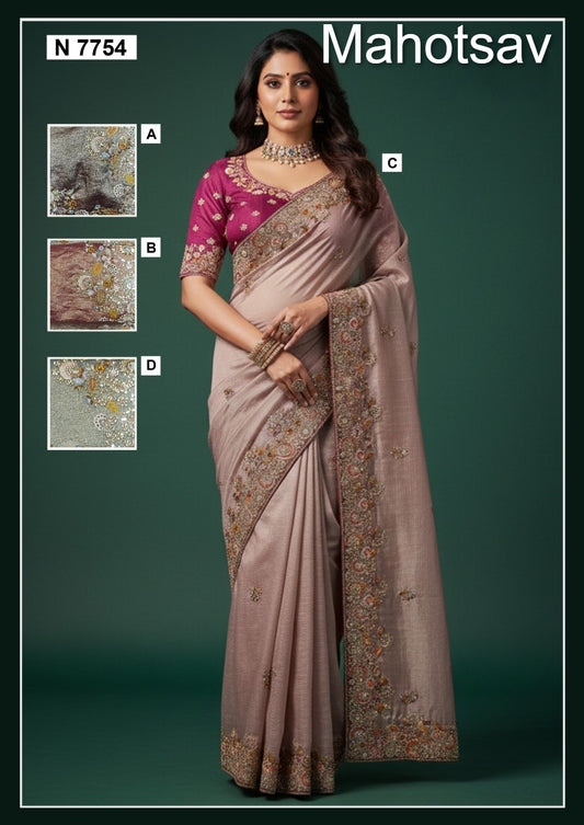 N7754 Rishita Vol 02 Mahotsav Tissue Silk Sarees