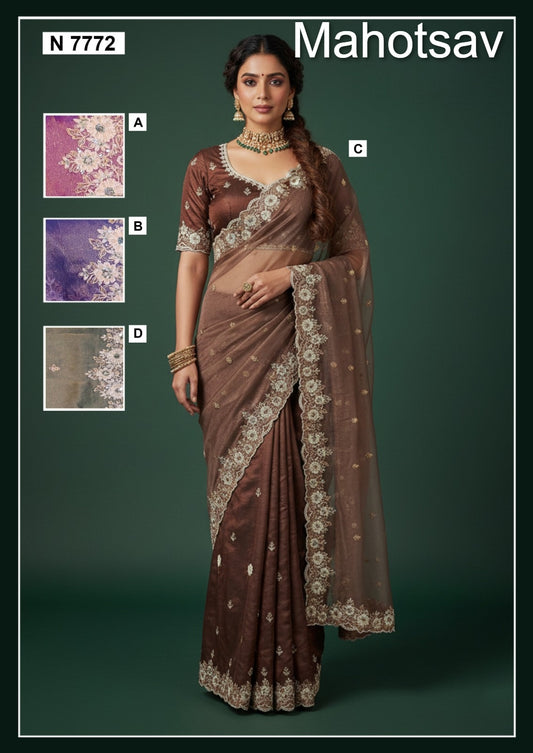 N7772 Rishita Vol 02 Mahotsav Tissue Silk Sarees