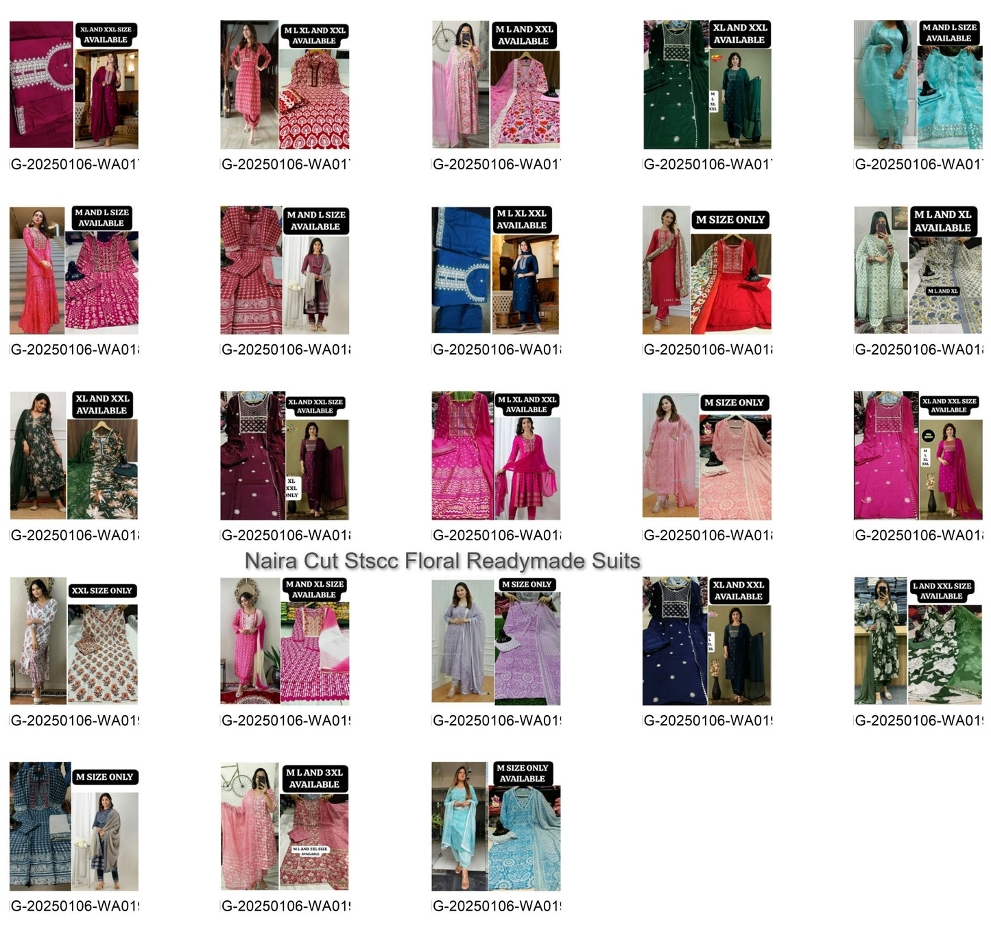 Naira Cut Stscc Floral Readymade Suits