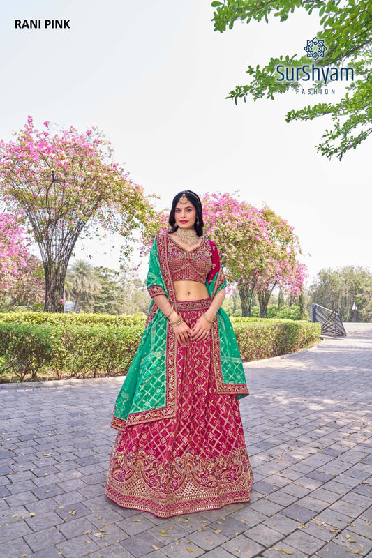 Naseehat Rani Pink Surshyam Fashion Banarasi Silk Lehenga Choli