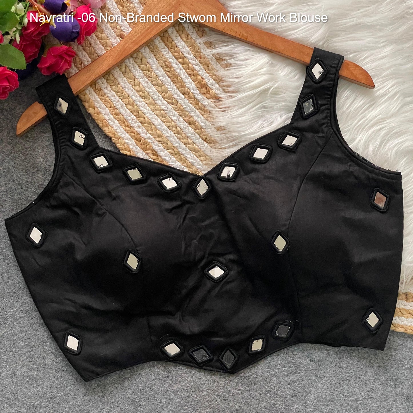 Navratri -06 Non-Branded Stwom Mirror Work Blouse