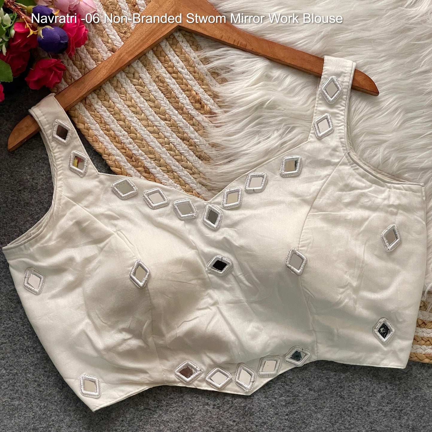 Navratri -06 Non-Branded Stwom Mirror Work Blouse
