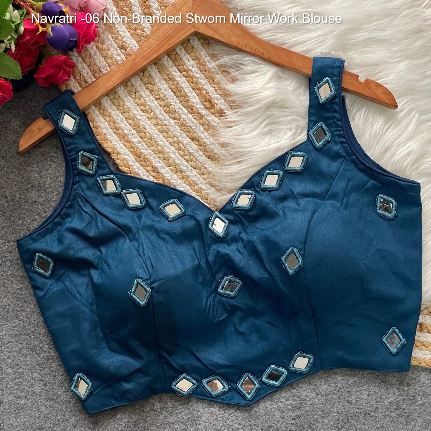 Navratri -06 Non-Branded Stwom Mirror Work Blouse