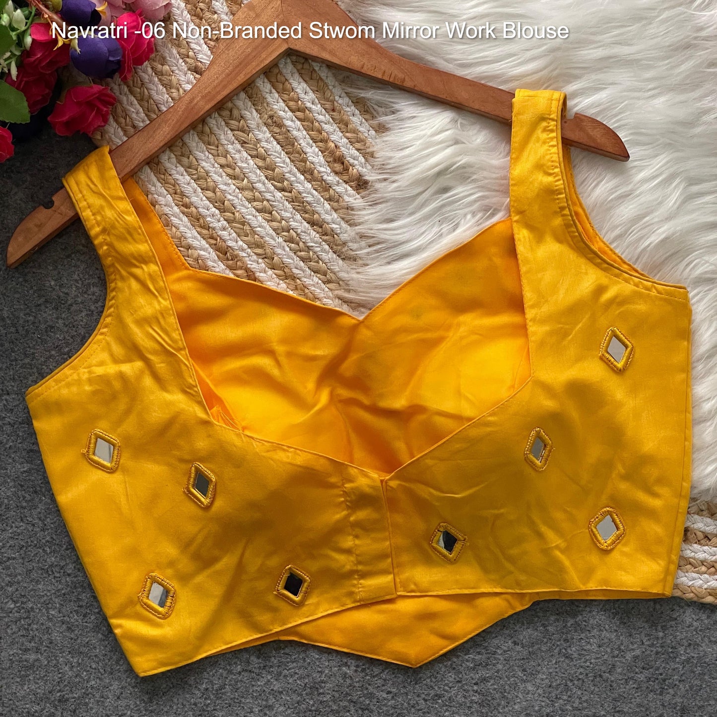 Navratri -06 Non-Branded Stwom Mirror Work Blouse