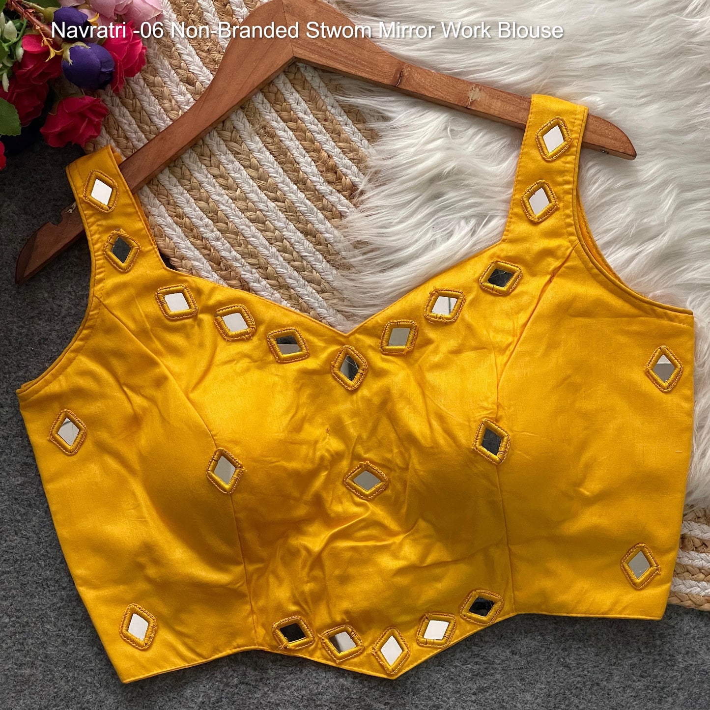 Navratri -06 Non-Branded Stwom Mirror Work Blouse