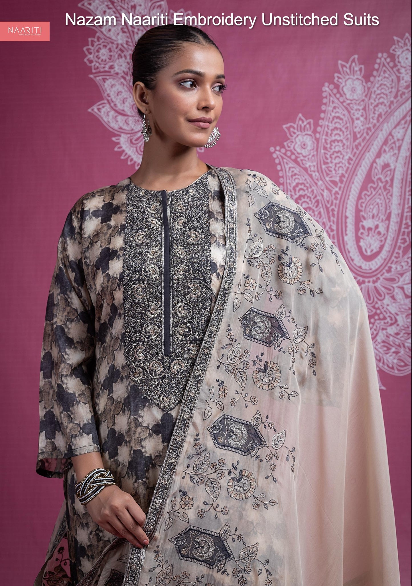 Nazam Naariti Embroidery Unstitched Suits