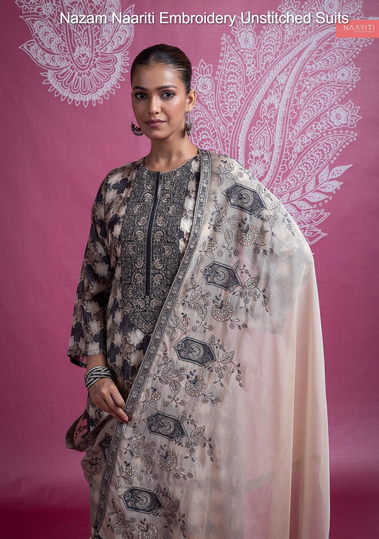 Nazam Naariti Embroidery Unstitched Suits