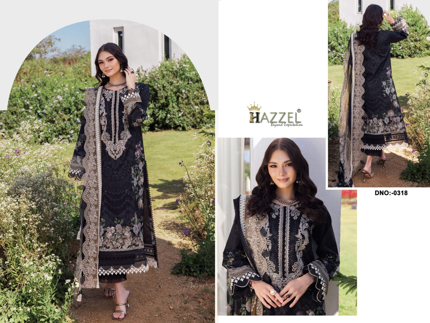 Needle Wonder 0318 Hazzel Printed Pakistani Patch Suits