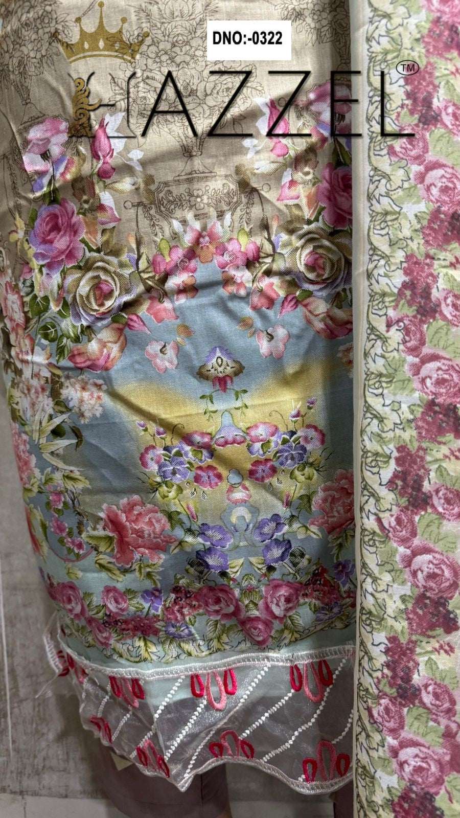 Needle Wonder 0322 Hazzel Printed Pakistani Patch Suits