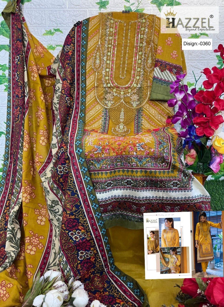 Needle Wonder 0360 Hazzel Embroidery Pakistani Patch Suits