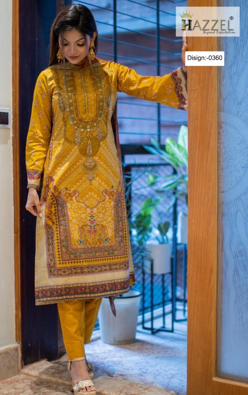 Needle Wonder 0360 Hazzel Embroidery Pakistani Patch Suits