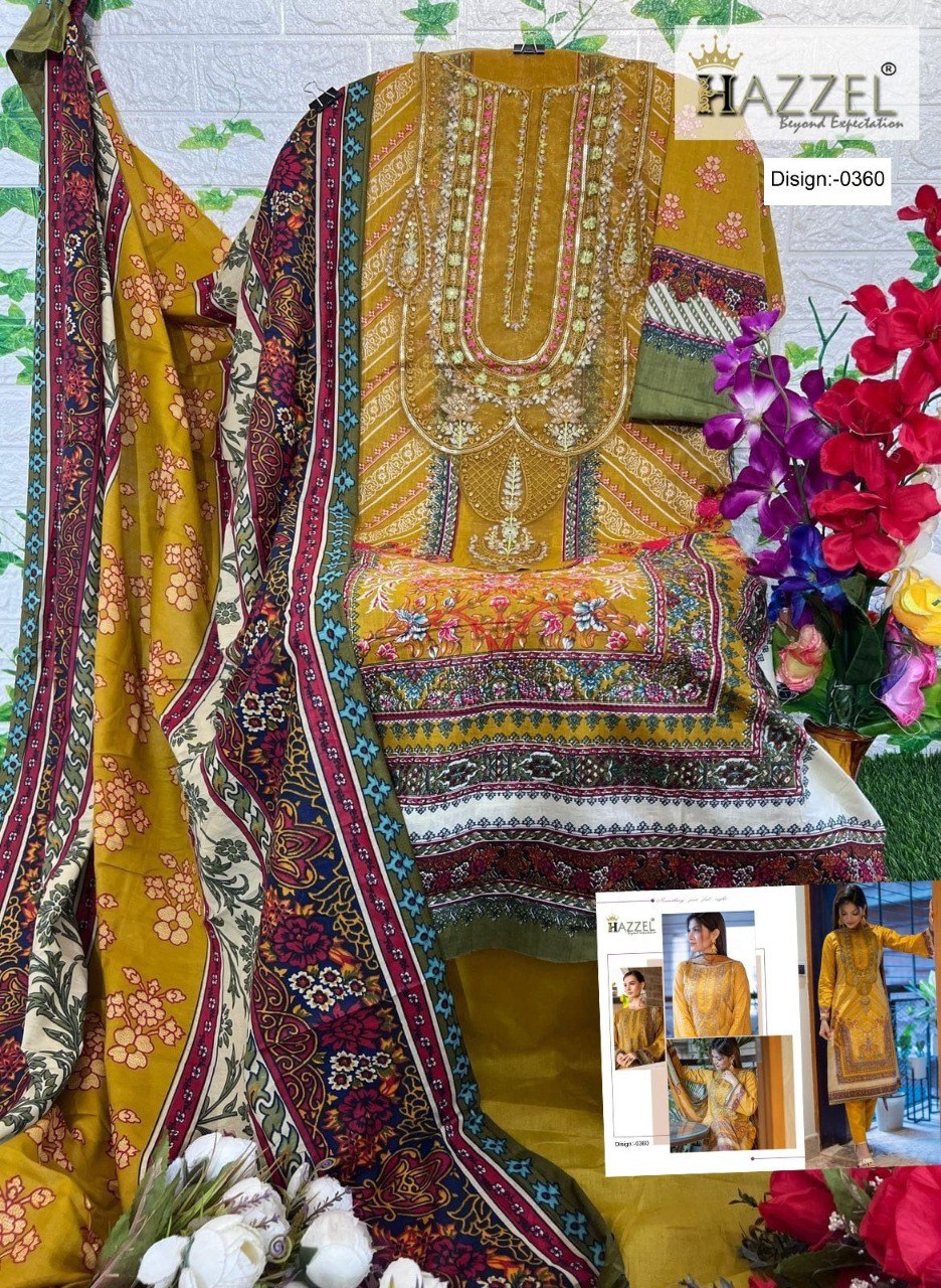 Needle Wonder 0360 Hazzel Embroidery Pakistani Patch Suits