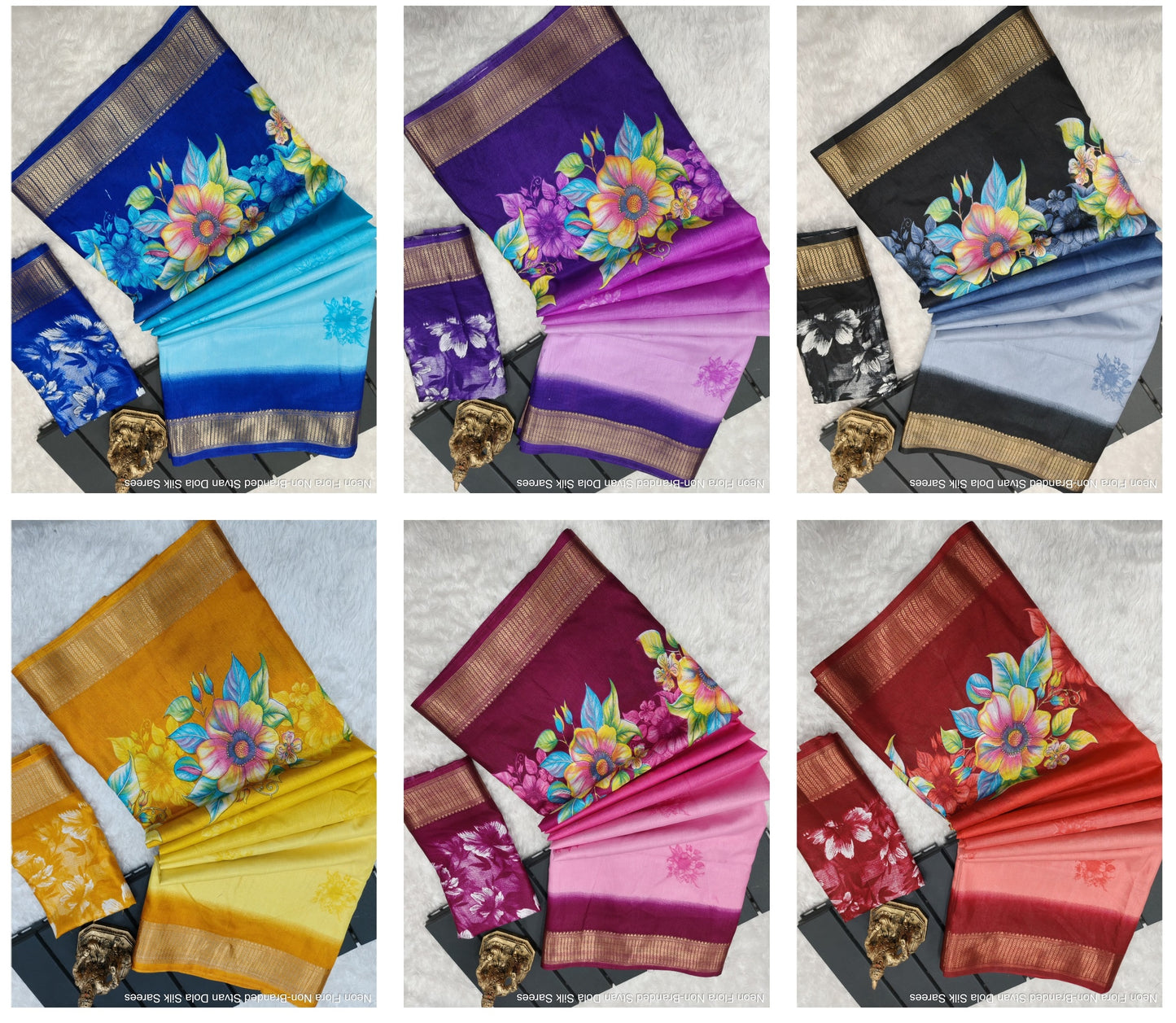 Neon Flora Non-Branded Stvan Dola Silk Sarees
