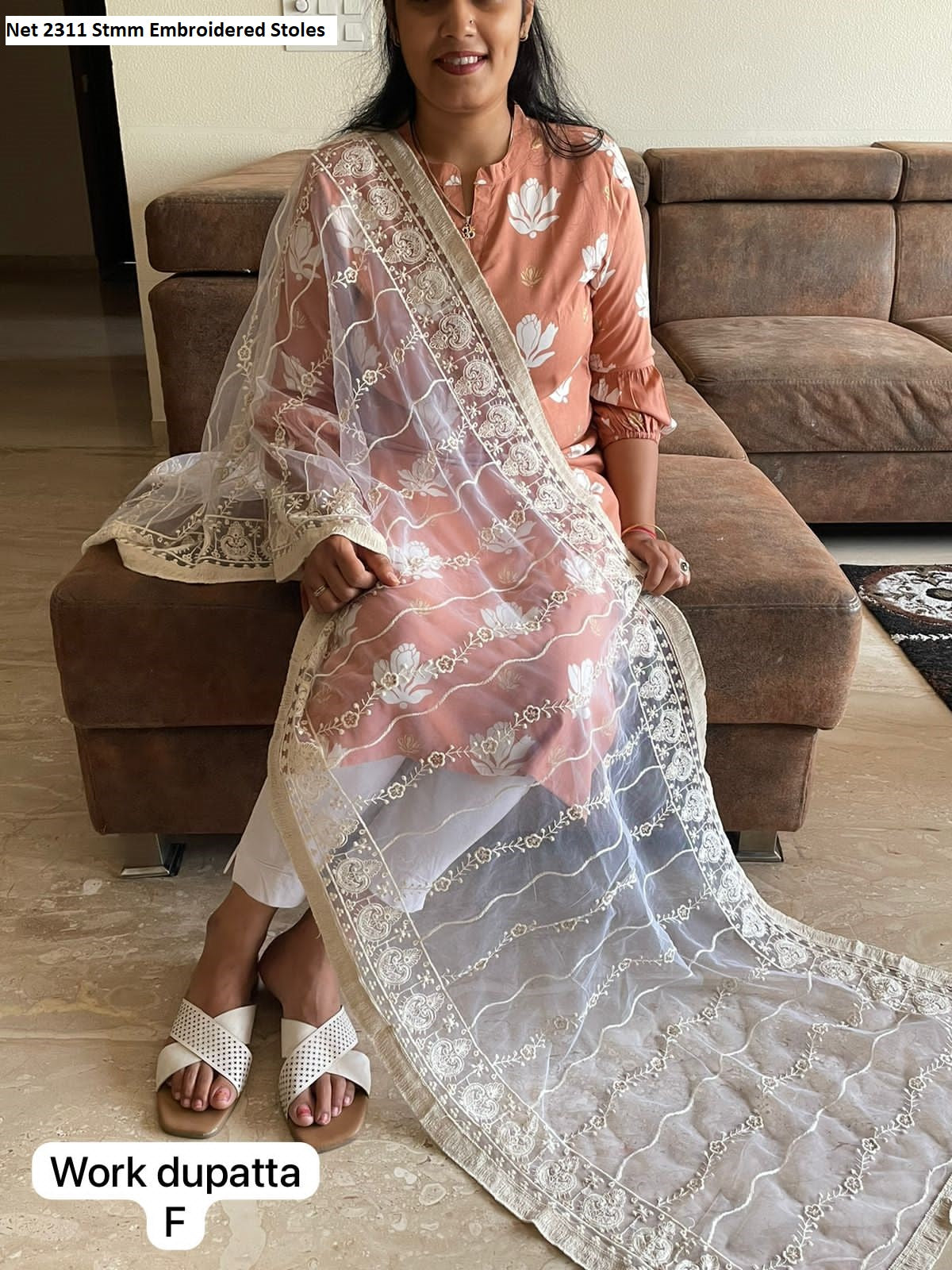 Net 2311 Stmm Embroidered Stoles