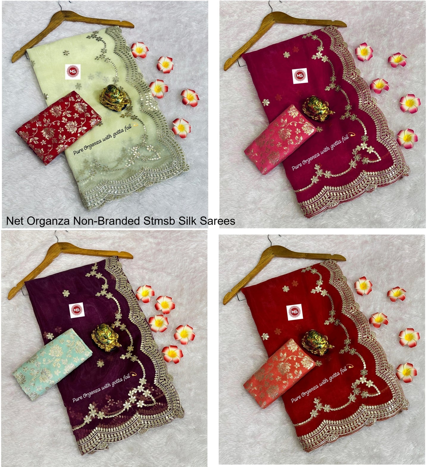 Net Organza Non-Branded Stmsb Silk Sarees