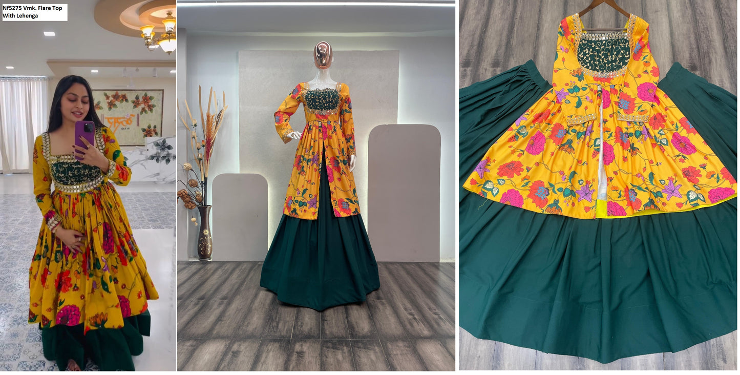 Nf5275 Vmk. Flare Top With Lehenga