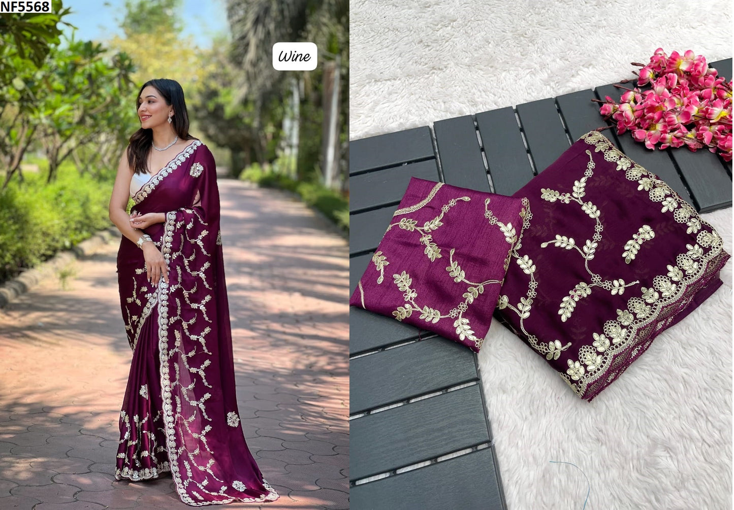Nf5568 Coding Work Vmk. Sarees