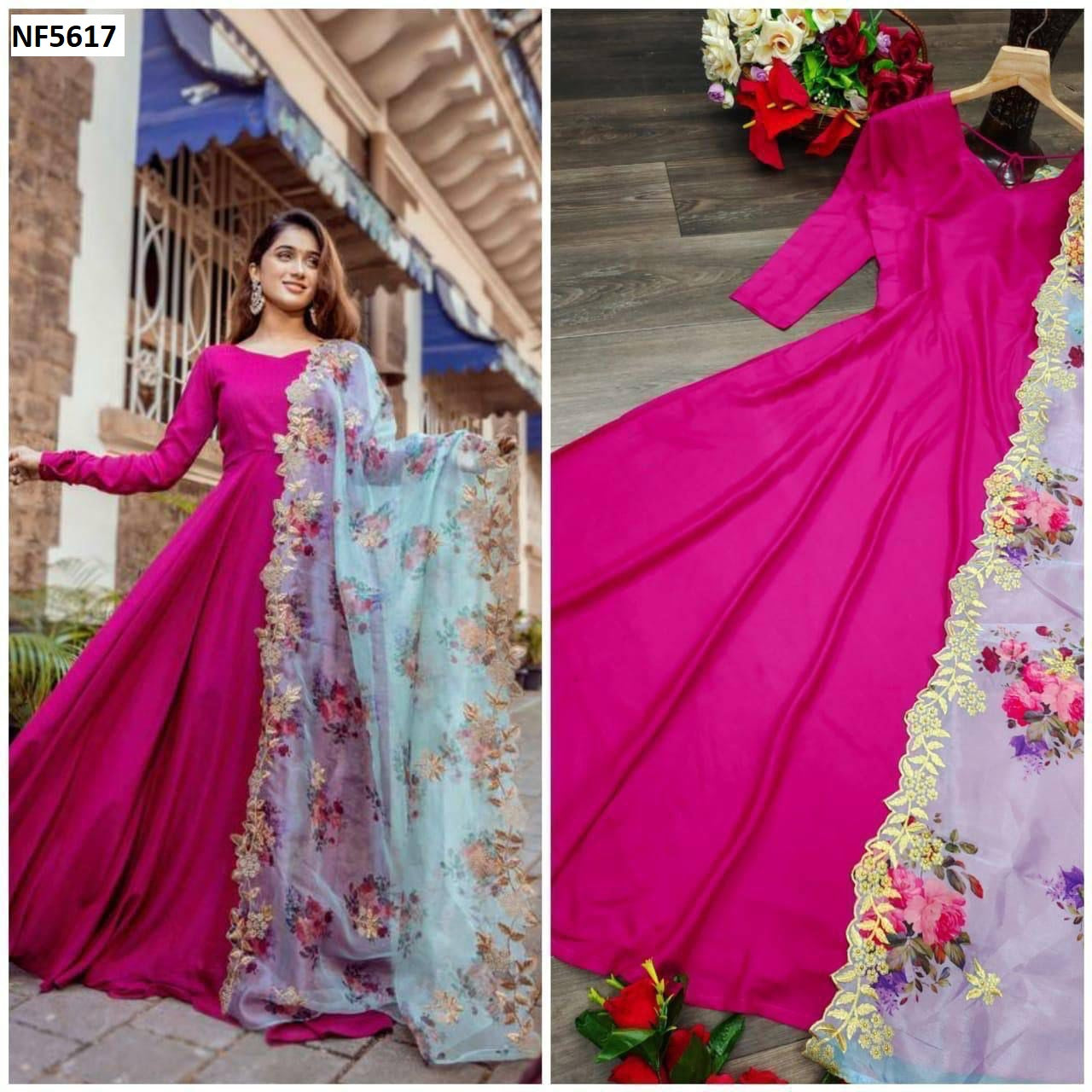 Nf5617 Vmk Gown Dupatta Set