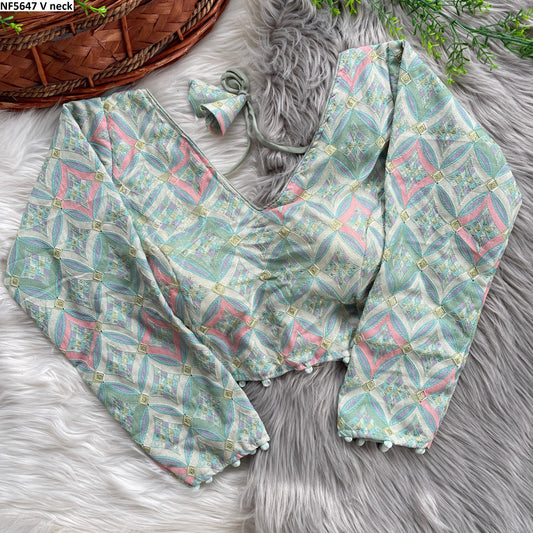 Nf5647 V Neck Vmk Blouse