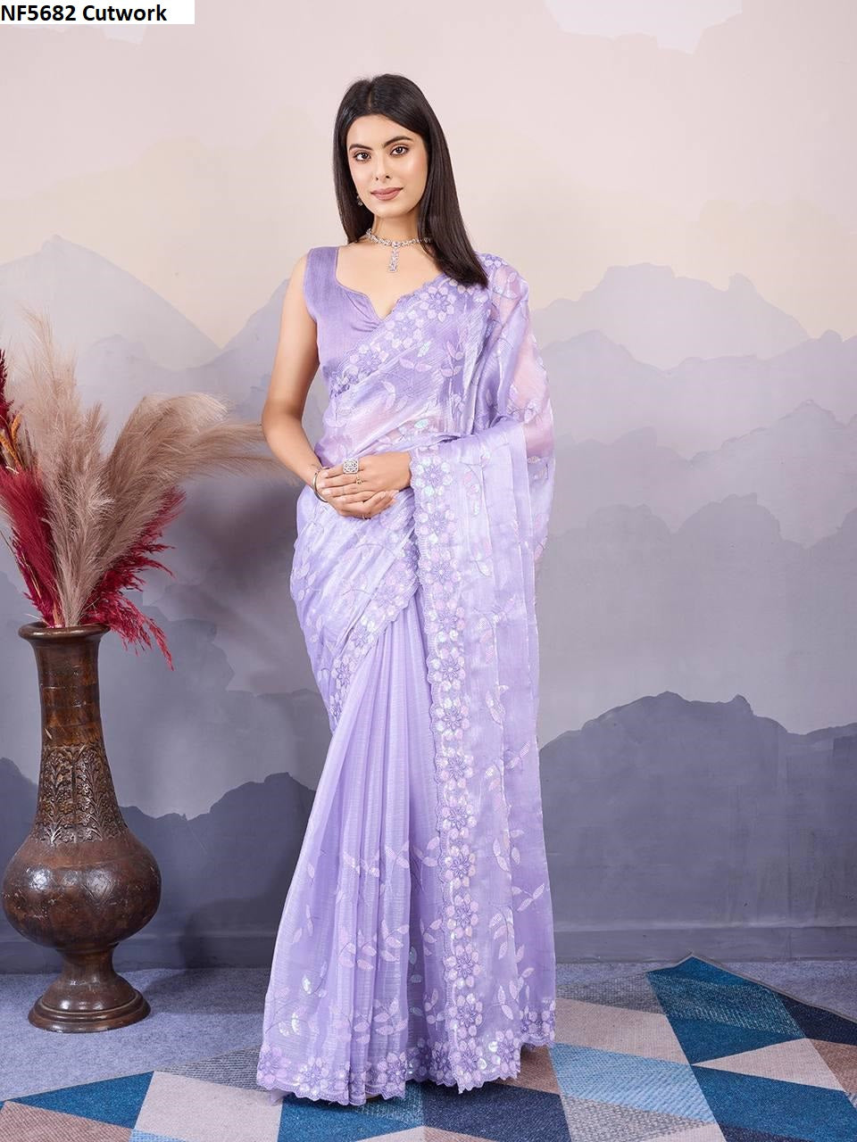Nf5682 Cutwork Vmk. Sarees