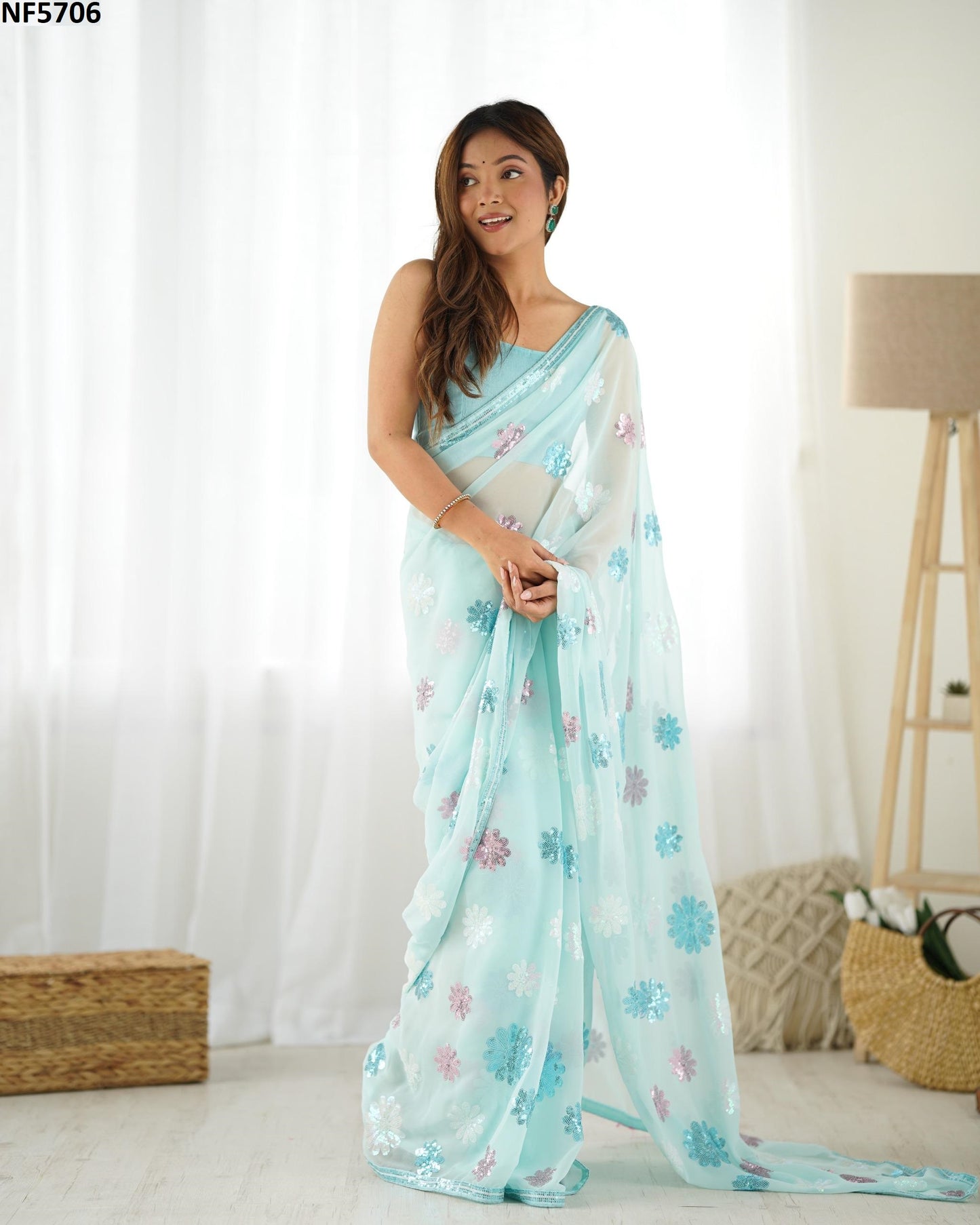 Nf5706 Vmk. Sequence Work Sarees