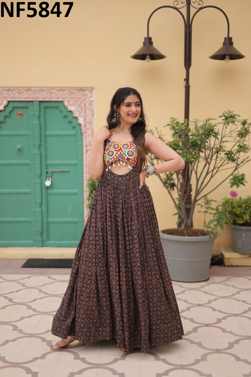 Nf5847 Vmk. Navratri Special One Piece Gown
