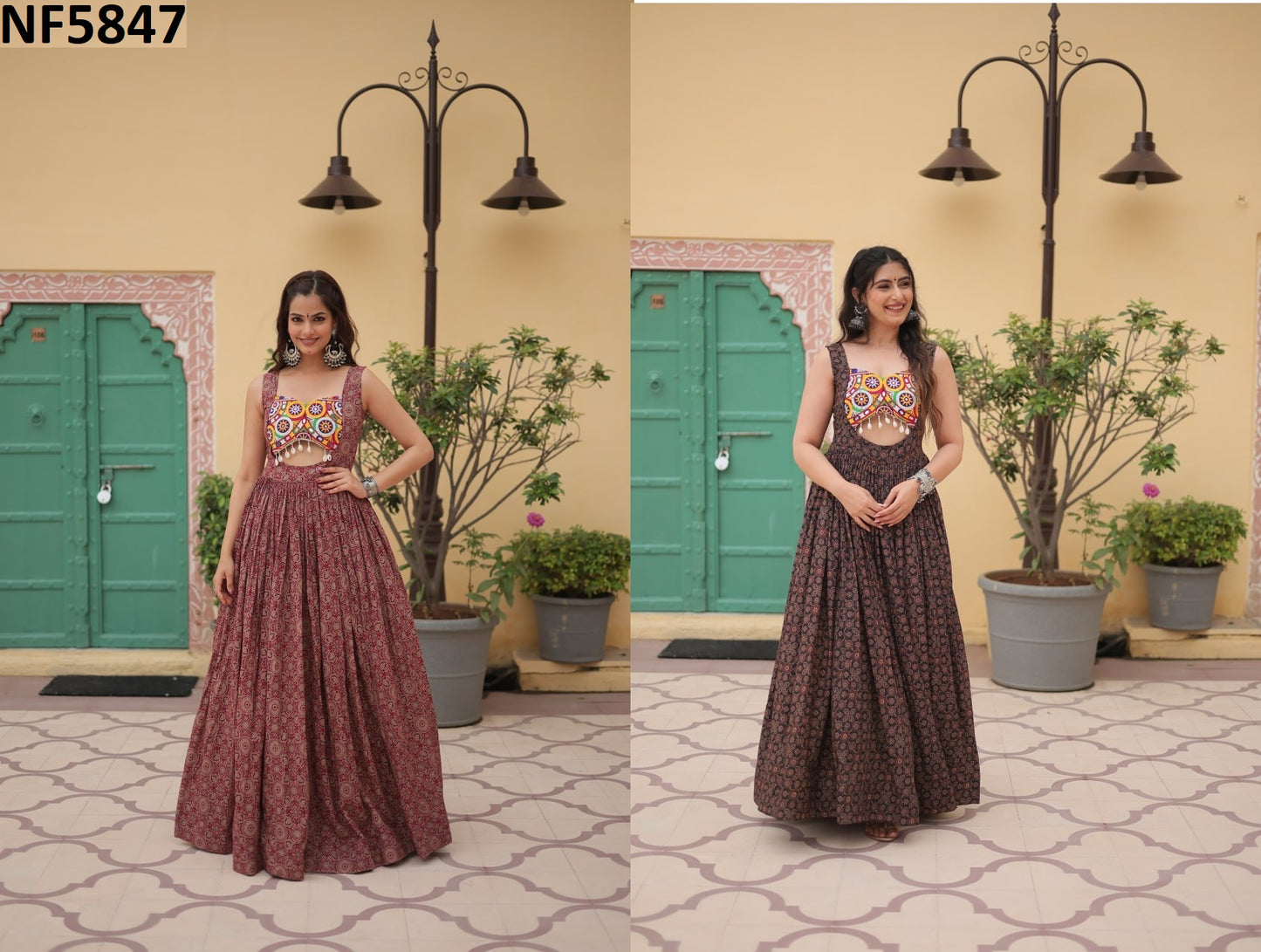 Nf5847 Vmk. Navratri Special One Piece Gown