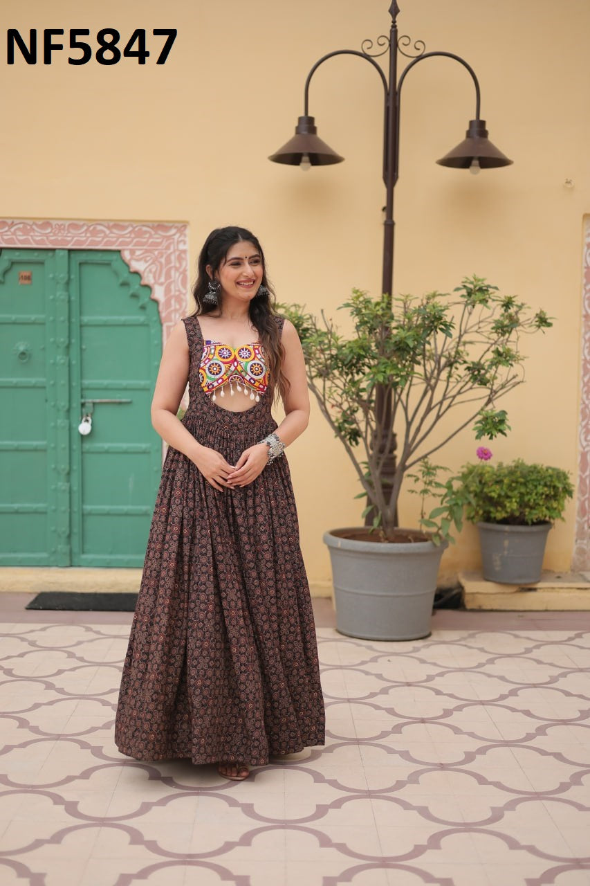 Nf5847 Vmk. Navratri Special One Piece Gown