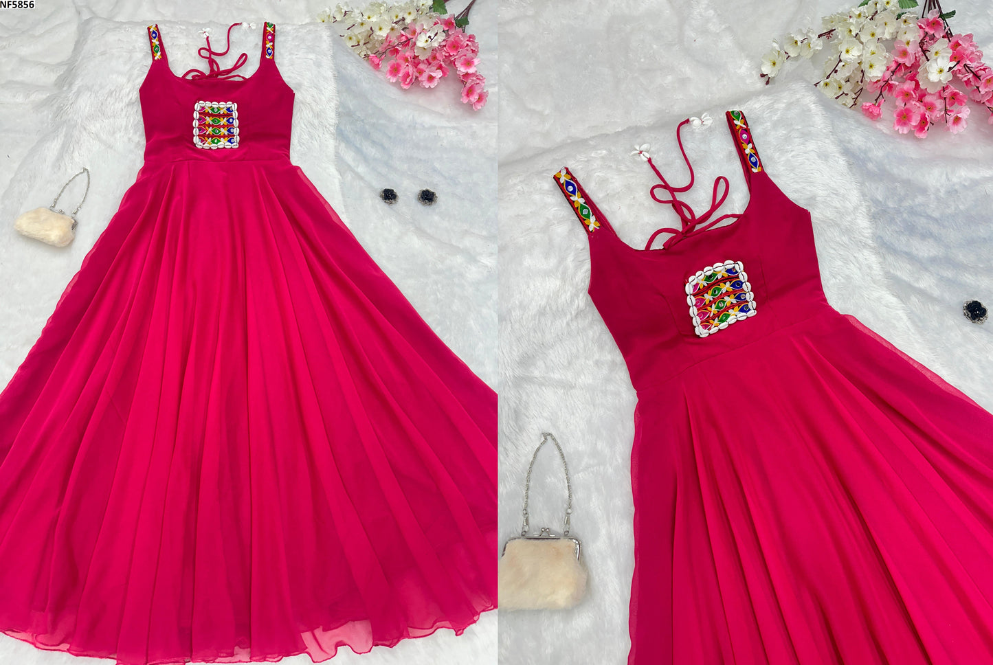 Nf5856 Vmk. Navratri Special One Piece Gown