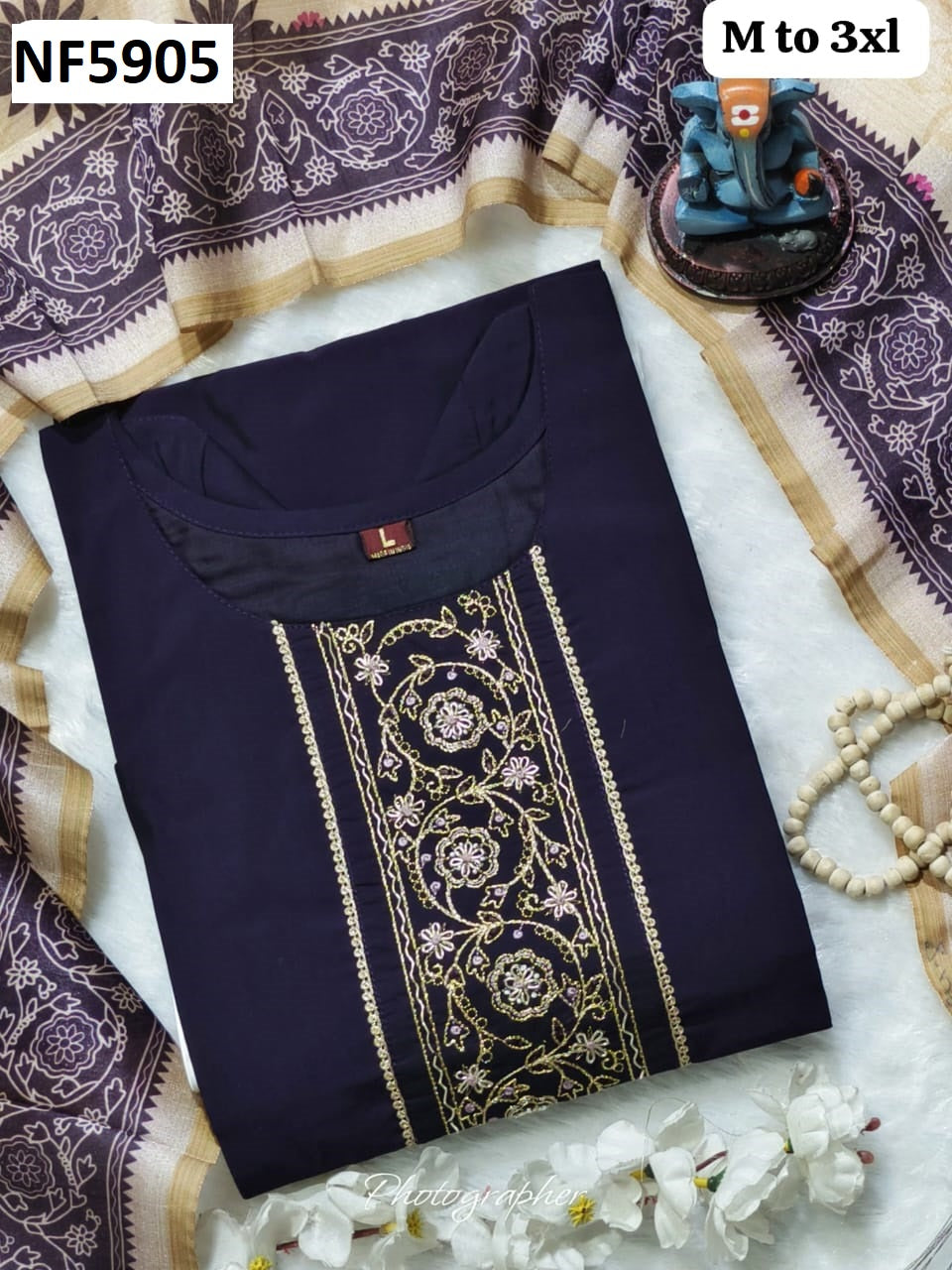 Nf5905 Vmk. Silk Cotton Kurti Dupatta Set