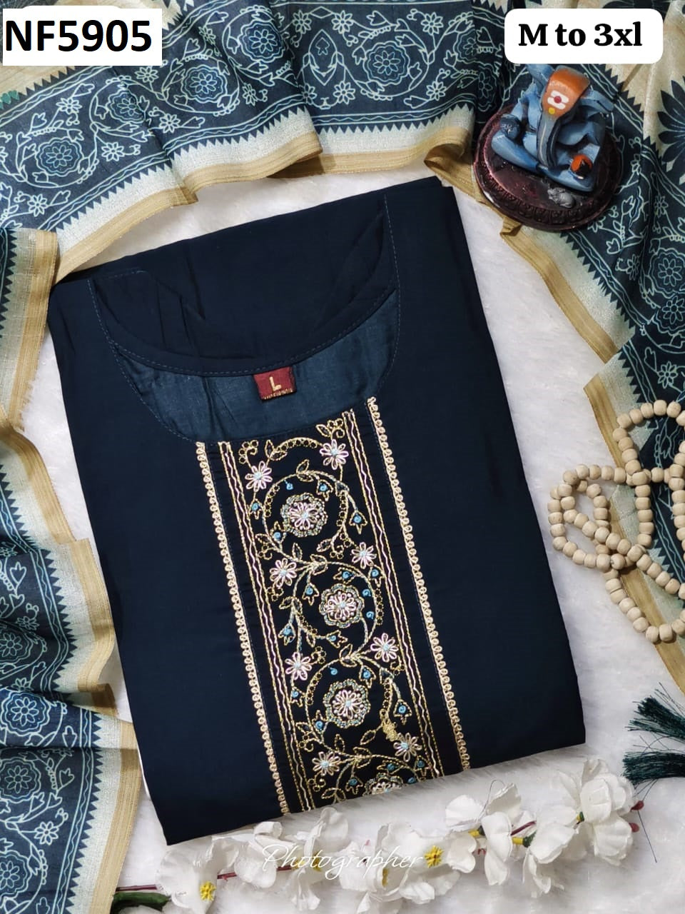 Nf5905 Vmk. Silk Cotton Kurti Dupatta Set