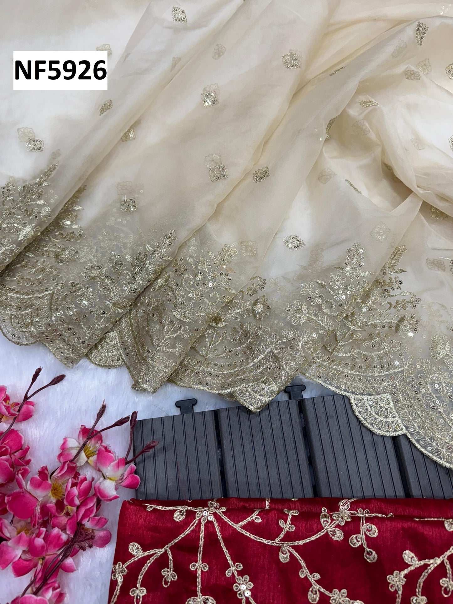 Nf5926 Vmk. Embroidery Work Sarees