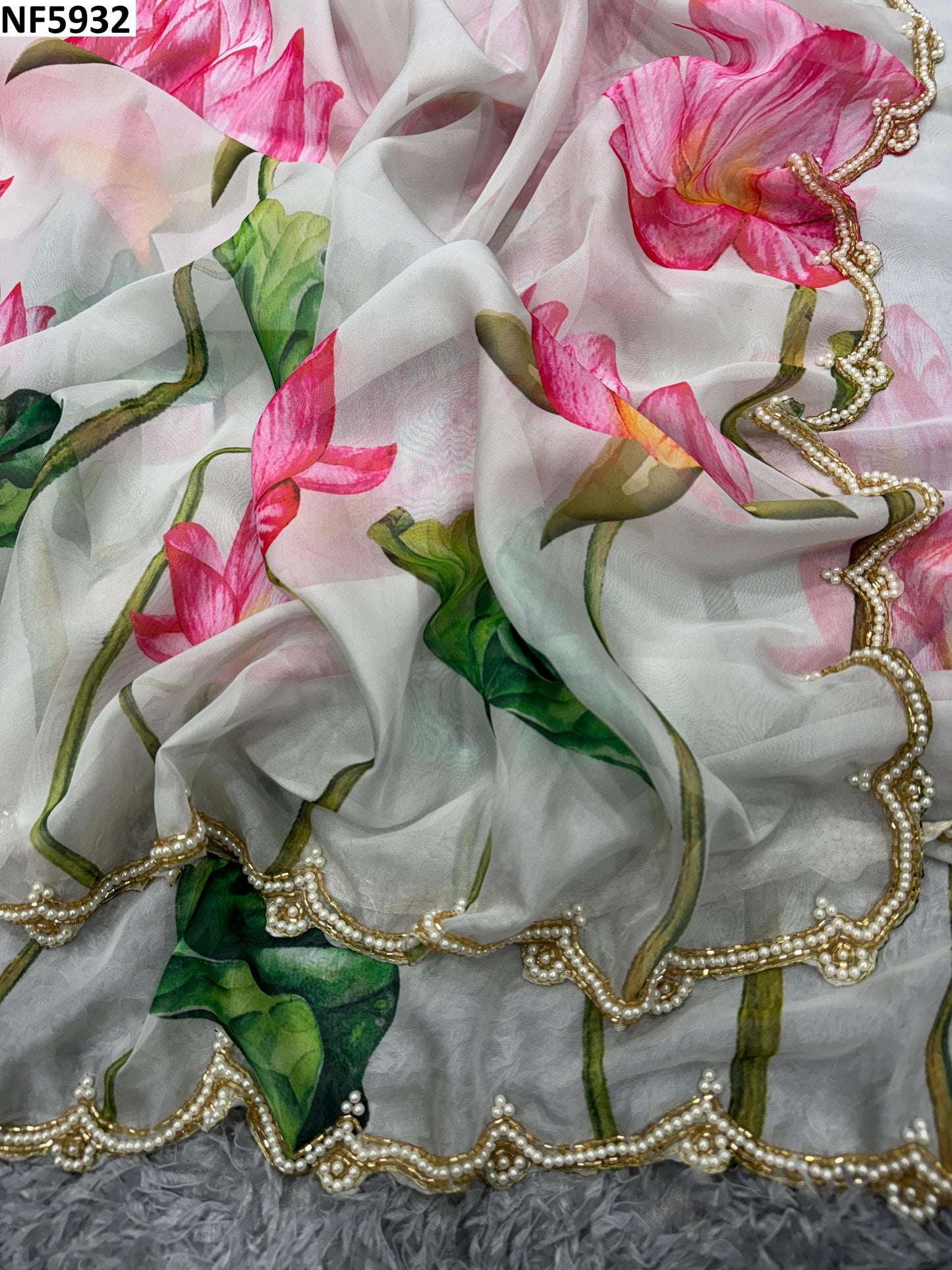 Nf5932 Vmk. Floral Print Sarees